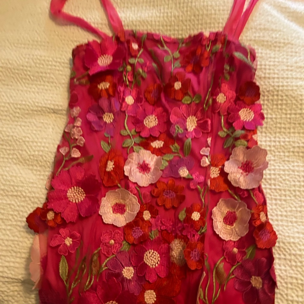 Lulus floral hot pink short dress